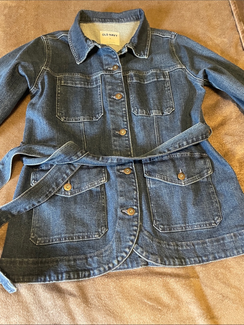 Old Navy Blue Denim Jacket with Waist Tie